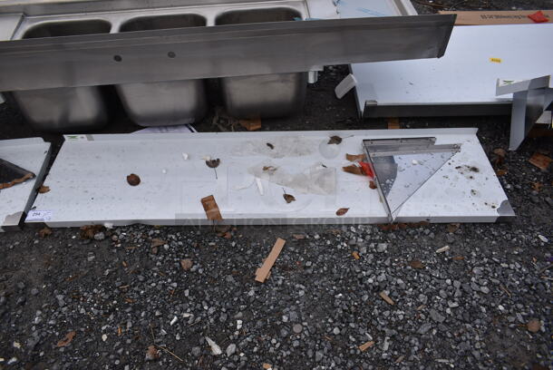 BRAND NEW SCRATCH AND DENT! Regency 600WS1872HD 16 Gauge Stainless Steel 18" x 72" Heavy-Duty Wall Shelf - Image 2 of 5