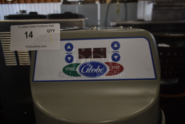 BRAND NEW SCRATCH AND DENT! 2023 Globe SP40 Metal Commercial Floor Style 40 Quart Planetary Dough Mixer w/ Stainless Steel Mixing Bowl, Bowl Guard, Dough Hook, Paddle and Whisk Attachments. 220 Volts, 1 Phase.  - Image 8 of 10
