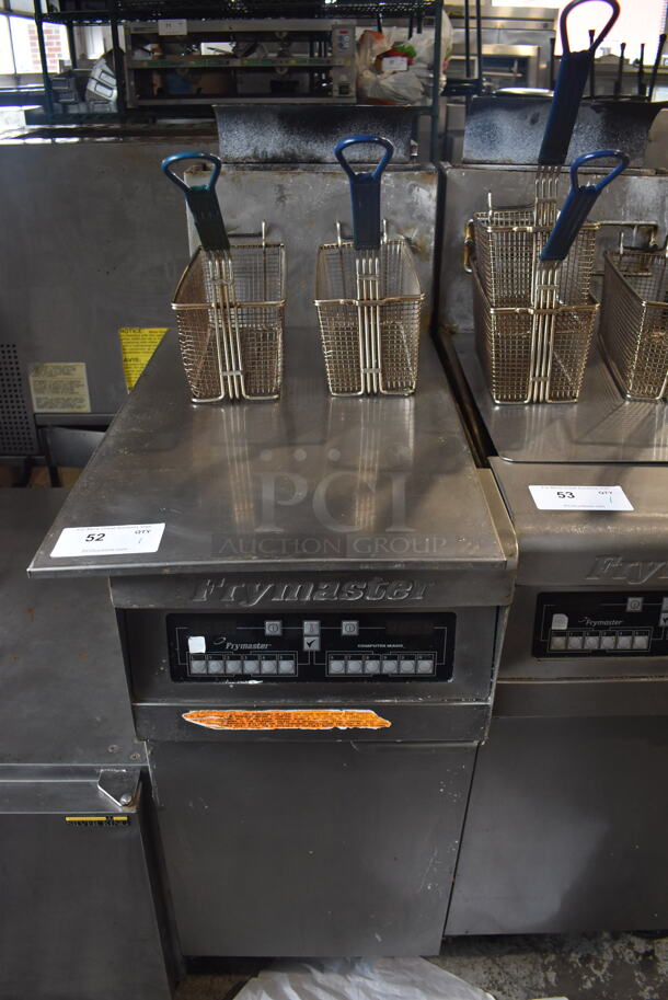 Frymaster Commercial Stainless Steel Natural Gas Fryer With 2 Baskets.  