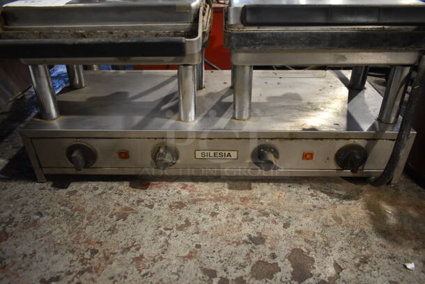 Silesia 1-2 Stainless Steel Commercial Countertop Double Panini Press. Cannot Test Due To Plug Style - Image 2 of 5