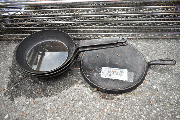 ALL ONE MONEY! Lot of 4 Cast Iron Skillets. - Image 1 of 4