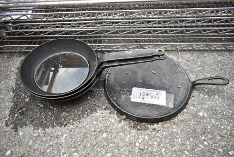 ALL ONE MONEY! Lot of 4 Cast Iron Skillets.