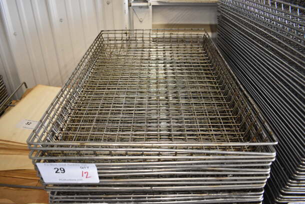 12 Metal Wire Baskets. 16.5x26.5x2. 12 Times Your Bid!