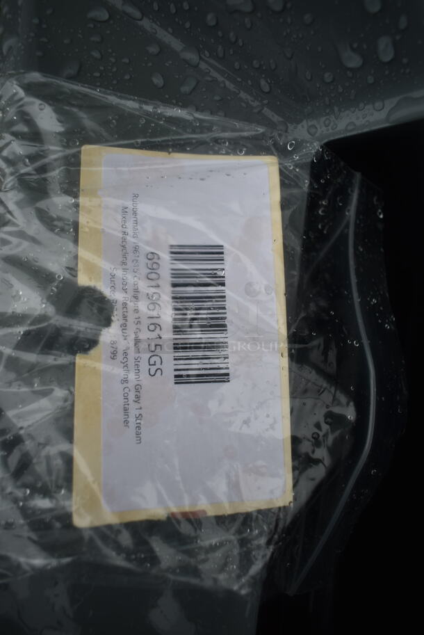 BRAND NEW SCRATCH AND DENT! Rubbermaid 6901961615GS Configure 15 Gallon Stenni Gray 1 Stream Mixed Recycling Indoor Rectangular Recycling Container - Image 4 of 4