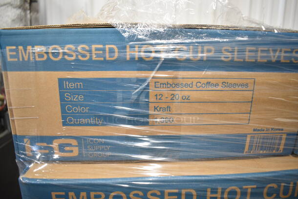 PALLET LOT of 48 BRAND NEW Boxes of 1,000 Icon Supply Group Embossed Hot Cup Sleeves. 48 Times Your Bid! - Image 2 of 4