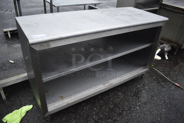 Stainless Steel Commercial Counter w/ 2 Under Shelves. 60x24x36