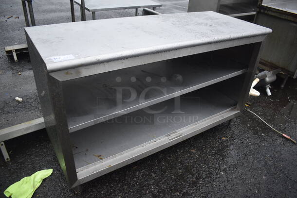 Stainless Steel Commercial Counter w/ 2 Under Shelves. 60x24x36 - Image 1 of 3