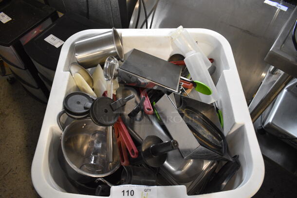 ALL ONE MONEY! Lot of White Poly Trash Can w/ Contents on Dolly.  - Image 2 of 6