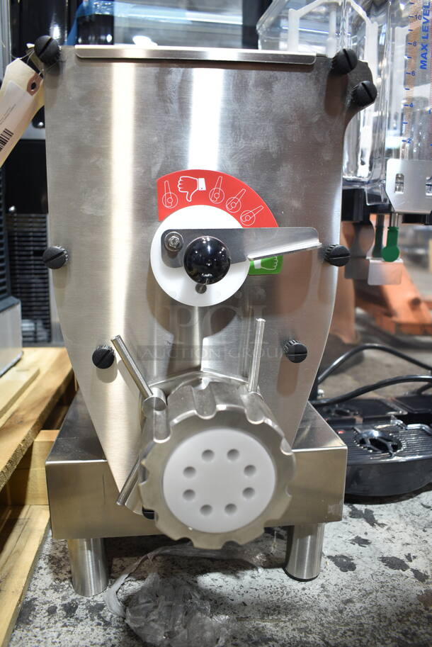 BRAND NEW SCRATCH AND DENT! Estella 348PEM9 Stainless Steel Commercial Countertop Extruder Pasta Machine. 120 Volts, 1 Phase. Tested and Powers On But Parts Do Not Move
 - Image 4 of 7