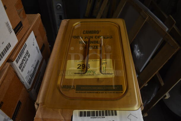 ALL ONE MONEY! Lot of 11 BRAND NEW IN BOX! Cambro Poly Amber Colored 1/4 Size Drop In Bin Lids