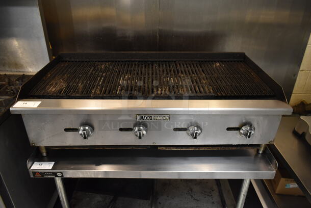 Black Diamond ECTC-48/NG Stainless Steel Commercial Countertop Natural Gas Powered Charbroiler Grill. 120,000 BTU. BUYER MUST REMOVE. Tested and Working! (kitchen)