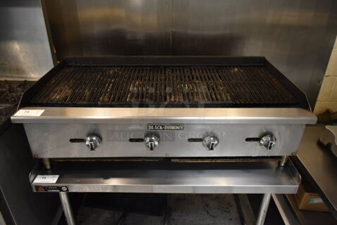 Black Diamond ECTC-48/NG Stainless Steel Commercial Countertop Natural Gas Powered Charbroiler Grill. 120,000 BTU. BUYER MUST REMOVE. (kitchen)