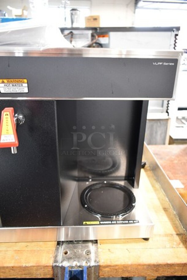 BRAND NEW SCRATCH AND DENT! 2022 Bunn VLPF 07400.0005 Stainless Steel Commercial Automatic Coffee Brewer with Two Lower Warmers. 120 Volts, 1 Phase.  - Image 5 of 7