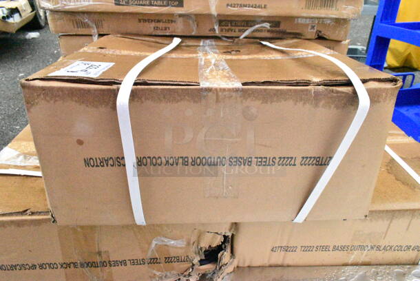 5 Boxes of 4 BRAND NEW SCRATCH AND DENT! Lancaster Table & Seating 427TB2222 Excalibur 22" x 22" Cross Outdoor Table Base Plate. 5 Times Your Bid!  - Image 3 of 3