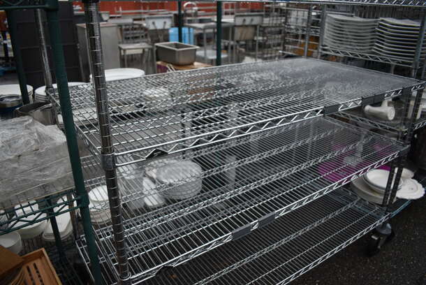 Metro Chrome Finish 5 Tier Shelving Unit on Commercial Casters. BUYER MUST DISMANTLE. PCI CANNOT DISMANTLE FOR SHIPPING. PLEASE CONSIDER FREIGHT CHARGES. 60x30x80 - Image 3 of 5