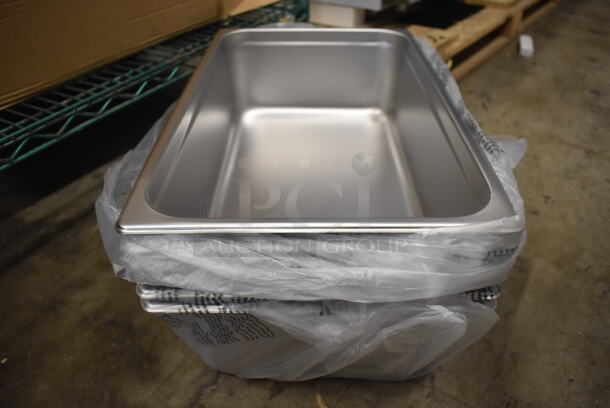 12 BRAND NEW IN BOX! Winco SPJH-106 Stainless Steel Full Size Drop In Bins. 1/1x6. 12 Times Your Bid!