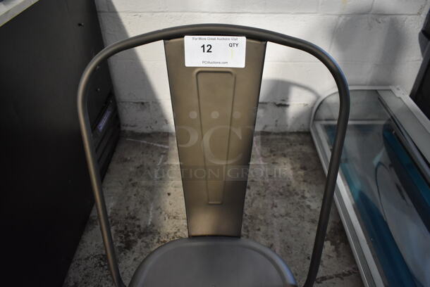 Metal Dining Height Tolix Style Chair. - Image 3 of 5