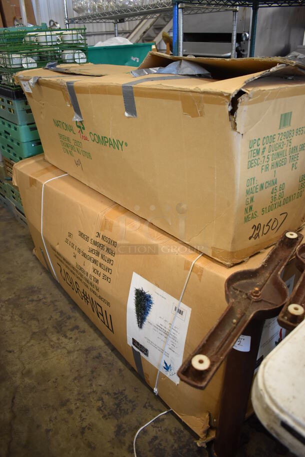 ALL ONE MONEY! Lot of 2 Boxes of Fake Christmas Trees - Image 2 of 9