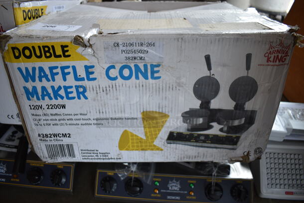 BRAND NEW IN BOX! Carnival King Model 382WCM2 Stainless Steel Commercial Countertop Double Waffle Cone Maker. 120 Volts, 1 Phase. 20x19x11 - Image 8 of 8