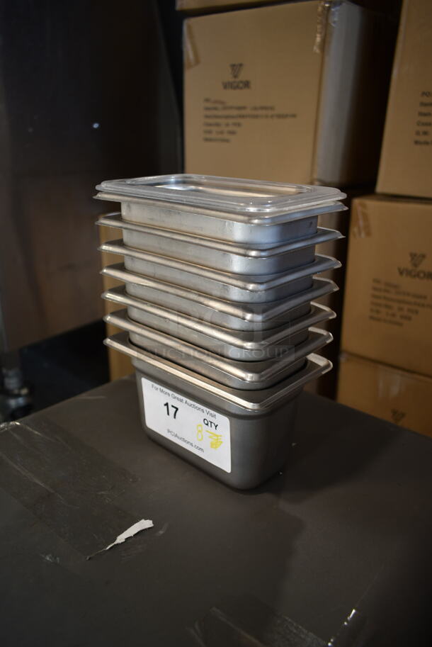 8 1/9 Size Drop In Bins; 7 Stainless Steel and 1 Poly. 8 Times Your Bid! - Image 3 of 3