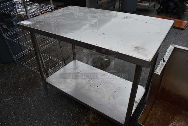 Stainless Steel Table w/ Stainless Steel Under Shelf. 48x30x36