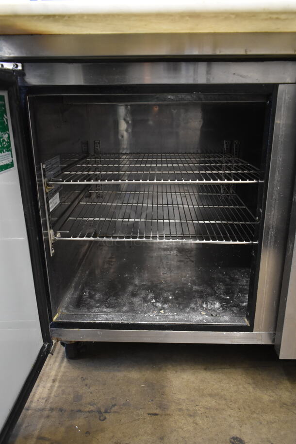 Turbo Air TPR-93SD Stainless Steel Commercial Pizza Prep Table w/ Over Shelf on Commercial Casters. 115 Volts, 1 Phase. Tested and Powers On But Does Not Get Cold - Image 8 of 11