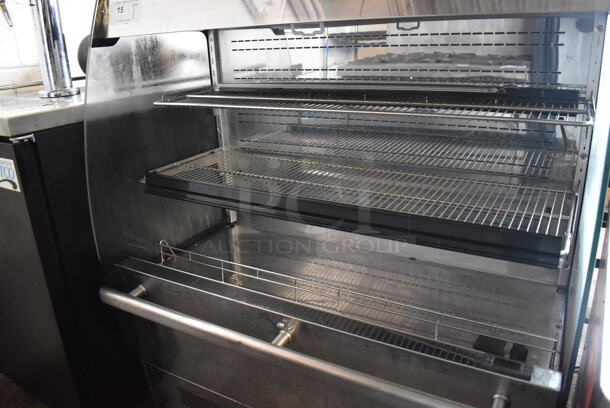 Marchia Stainless Steel Commercial Open Grab N Go Merchandiser Display Case on Commercial Casters. 39x25x50. Tested and Working! - Image 2 of 5