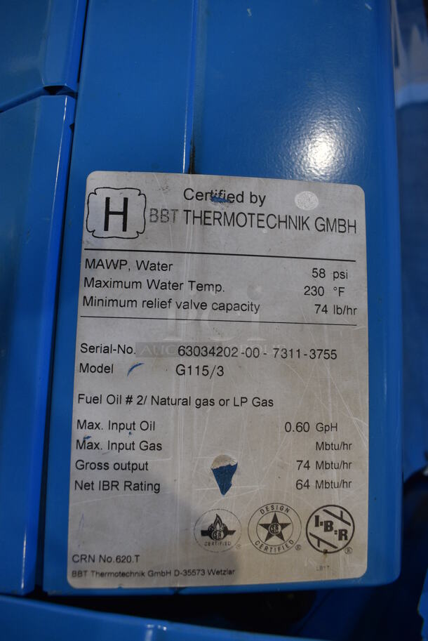 Buderus Logano Model G115/3 Metal Hot Water Oil Boiler. 24x21x31.5 - Image 6 of 8