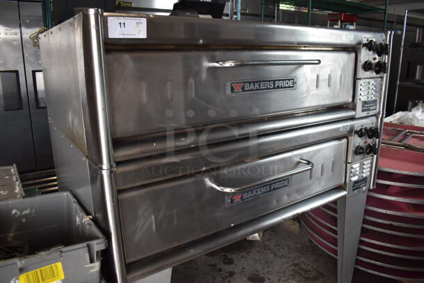 2 Bakers Pride P1 Stainless Steel Commercial Electric Powered Single Deck Pizza Oven w/ Cooking Stones on Metal Legs. 208 Volts, 3 Phase. 2 Times Your Bid! - Image 2 of 11