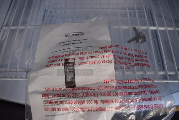 BRAND NEW SCRATCH AND DENT! KoolMore Model MDR-9CP Metal Commercial Single Door Reach In Cooler Merchandiser w/ Poly Coated Racks. 115 Volts, 1 Phase. 21x21x69. Tested and Working! - Image 6 of 8
