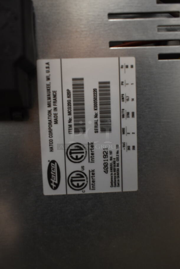 BRAND NEW SCRATCH AND DENT! Hatco MC020G.620P Stainless Steel Commercial Countertop Dual Panini Press. 208 Volts, 1 Phase.  - Image 6 of 6