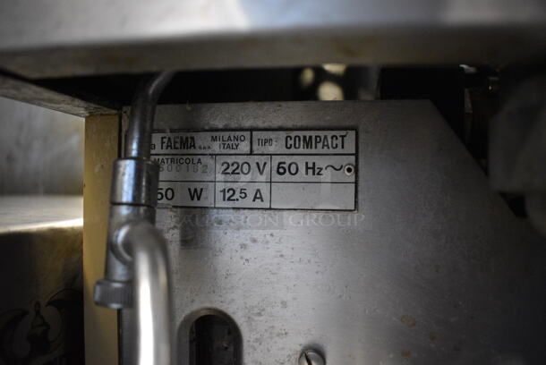 Faema Stainless Steel Commercial Countertop 2 Group Espresso Machine w/ 2 Portafilters and Steam Wand. 220 Volts. 24x22x18 - Image 5 of 5