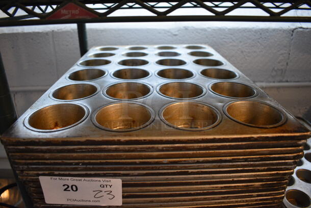 23 Metal 24 Cup Muffin Baking Pans. 14x21x2. 23 Times Your Bid!