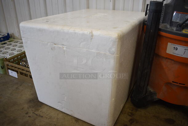 White Styrofoam Portable Cooler w/ Smaller Styrofoam Cooler Inside. 20x26x19 - Image 3 of 5