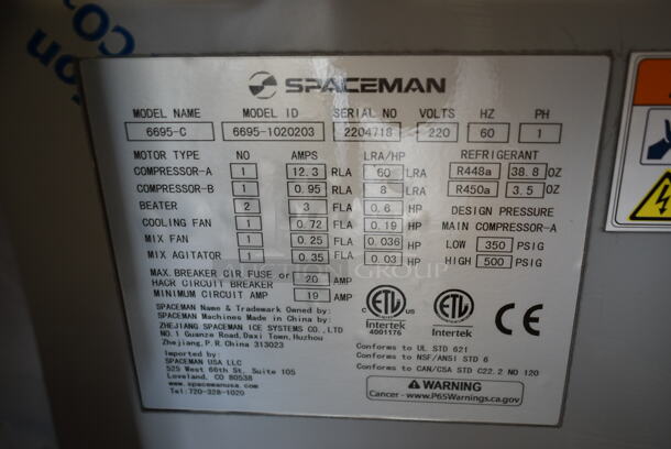 BRAND NEW! Spaceman 6690-CL Stainless Steel Commercial Countertop Air Cooled 2 Flavor Frozen Beverage Slushy Machine. 220 Volts, 1 Phase. - Image 12 of 12