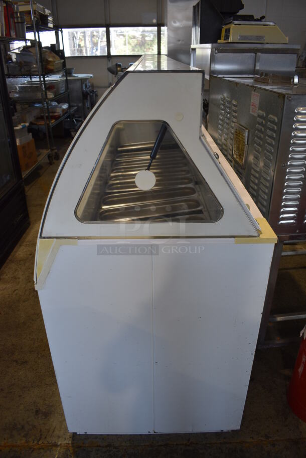 Global Metal Commercial Floor Style Gelato Case Merchandiser w/ Stainless Steel Drop In Bins. 88x27x52. Tested and Does Not Power On - Image 6 of 7