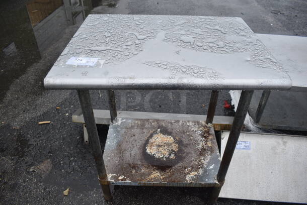 Stainless Steel Table w/ Metal Under Shelf. 30x24x36