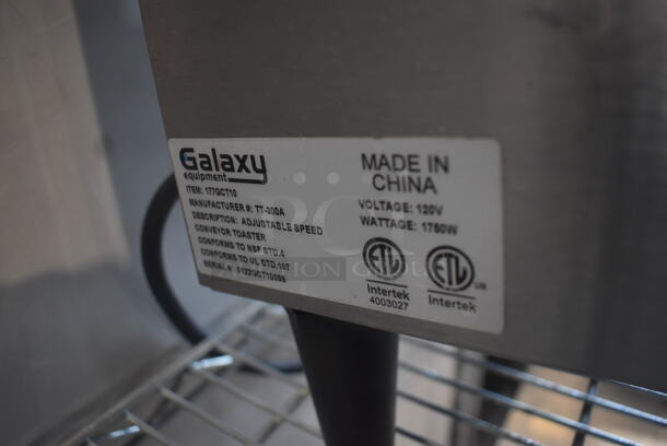 Galaxy TT-300A Commercial Stainless Steel Electric Countertop Conveyor Toaster Oven on Black Legs. 120V. Tested and Working! - Image 4 of 5