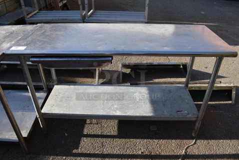 Eagle Stainless Steel Table w/ Drawer and Metal Under Shelf. 60x24x35