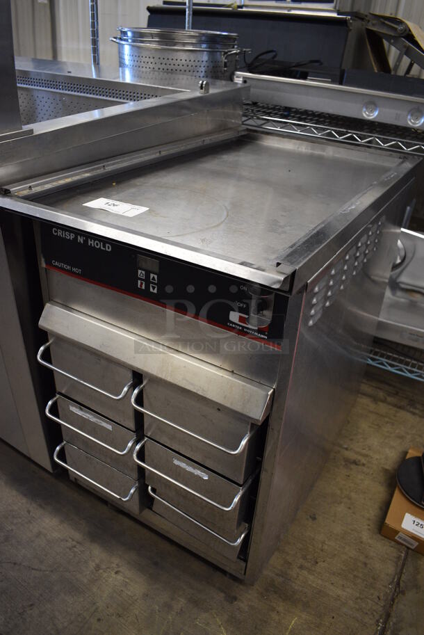 Carter Hoffmann Stainless Steel Commercial Counter w/ 6 Crisp N Hold Drawers on Commercial Casters. 115 Volts, 1 Phase. 20x33x33. Tested and Working! - Image 2 of 6