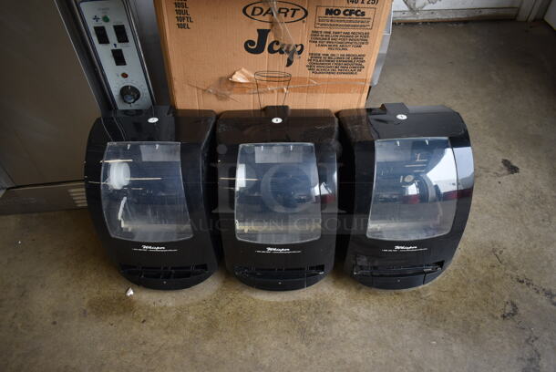 3 Whisper Black Poly Wall Mount Hand Towel Dispensers. 3 Times Your Bid! - Image 1 of 3
