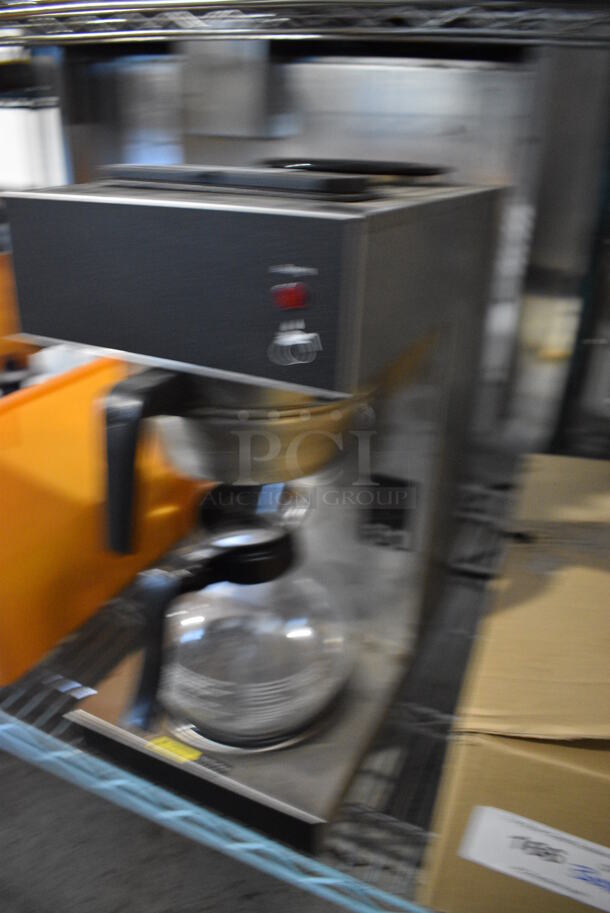 Stainless Steel Commercial Countertop 2 Burner Coffee Machine w/ Metal Brew Basket and Coffee Pot. 8.5x14x17 - Image 2 of 4