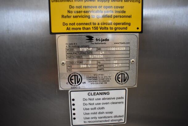 Fri-jado STG7-P Stainless Steel Commercial Electric Powered 5 Spit Rotisserie Oven on Commercial Casters w/ 5 Metal Basket Spits. 208 Volts, 3 Phase. 41x34x71 - Image 9 of 12