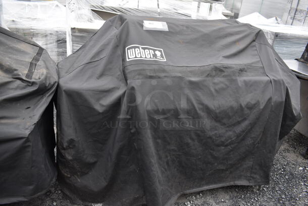 Weber Summit Platinum 5270001 Metal Outdoor Propane Gas Powered Grill w/ Right Side Single Burner Range on Commercial Casters. Comes w/ Cover. 68x26x46 - Image 2 of 8
