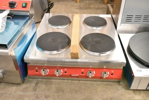 BRAND NEW SCRATCH AND DENT! Avantco 177CER400 4-Burner Solid French-Style Countertop Electric Range. 240 Volts, 1 Phase.  - Image 3 of 6