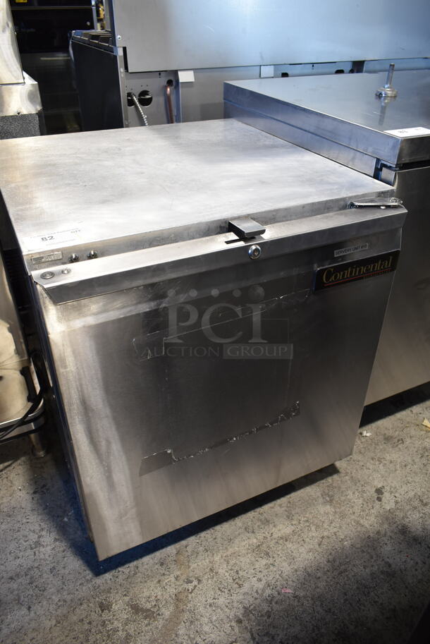 Continental DLUC27-SS Stainless Steel Commercial Single Door Undercounter Cooler on Commercial Casters. 115 Volts, 1 Phase. Tested and Powers On But Does Not Get Cold - Image 1 of 5