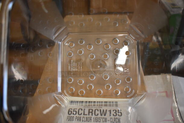 ALL ONE MONEY! Lot of 12 BRAND NEW IN BOX! Cambro Clear Poly Straining Drop In Bins. 1/6x6 - Image 3 of 3