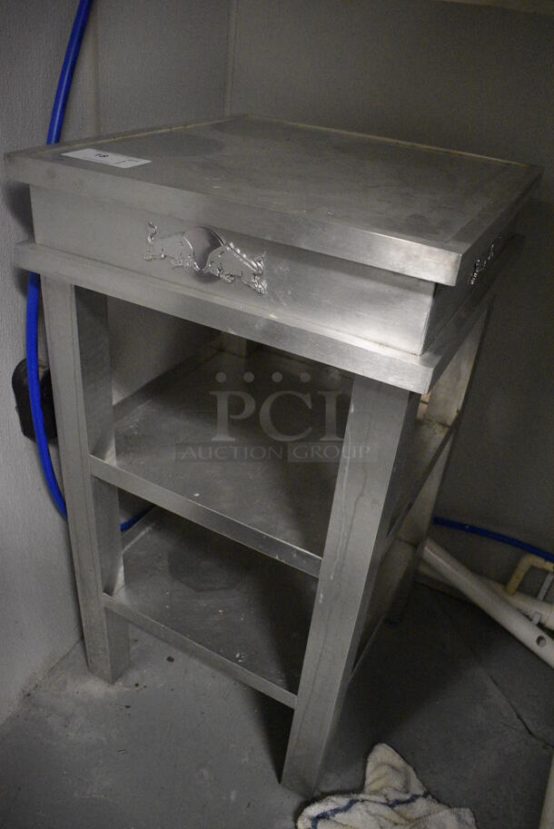 Metal Table w/ 2 Under Shelves. 22x22x39.5. (kitchen) - Image 2 of 4