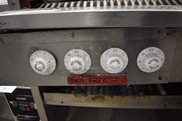 MagiKitch'n FSE 24 Stainless Steel Commercial Electric Powered Charbroiler Grill w/ Under Shelf on Commercial Casters. 208 Volts, 3 Phase. 27x34x43 - Image 3 of 7