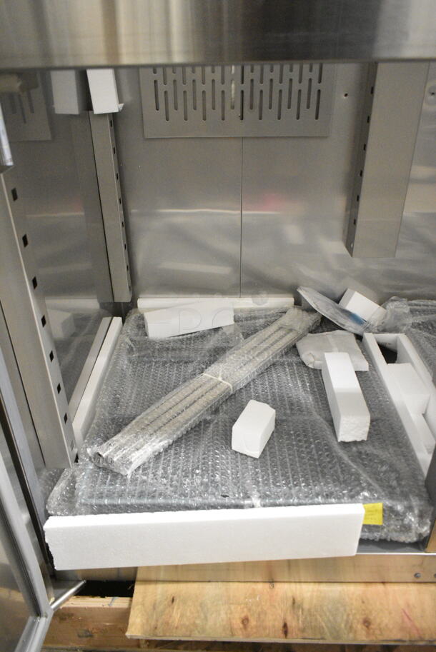 BRAND NEW SCRATCH AND DENT! 2023 Avantco 178Z2F4K Stainless Steel 54" Solid Half Door Stainless Steel Reach-In Freezer. 115 Volts, 1 Phase.  Tested and Powers On But Does Not Get Cold - Image 7 of 10